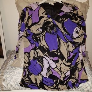 Dana Buchman Faux Wrap Dressy Top XL